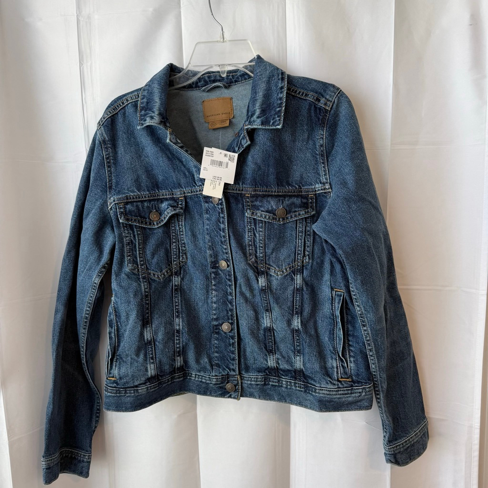 NEW Women's American Eagle Denim Jacket, Size L, Blue